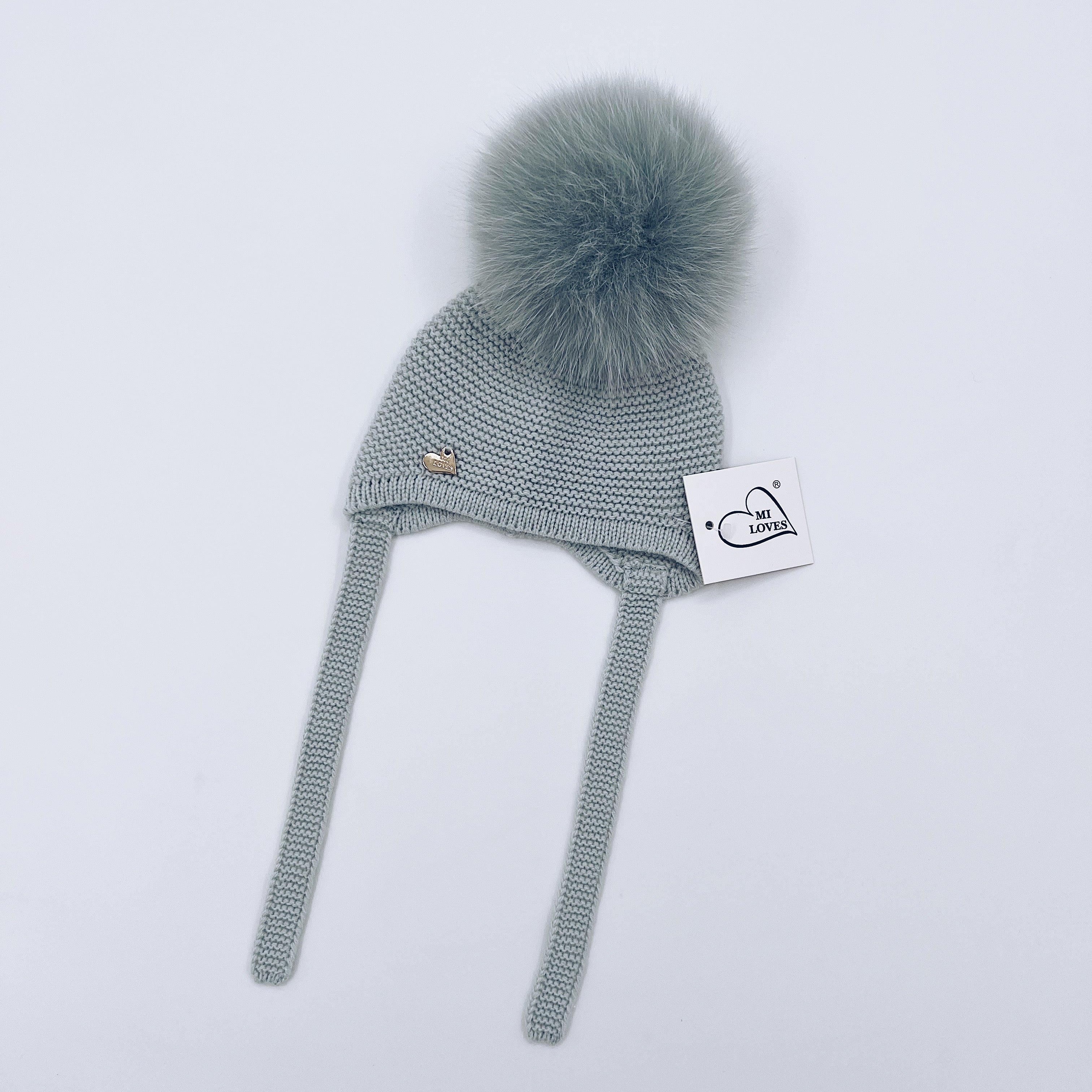 MI LOVES SIGNATURE Luxurious knitted Pompom hat with Fox fur pompom(ALL COLOURS)