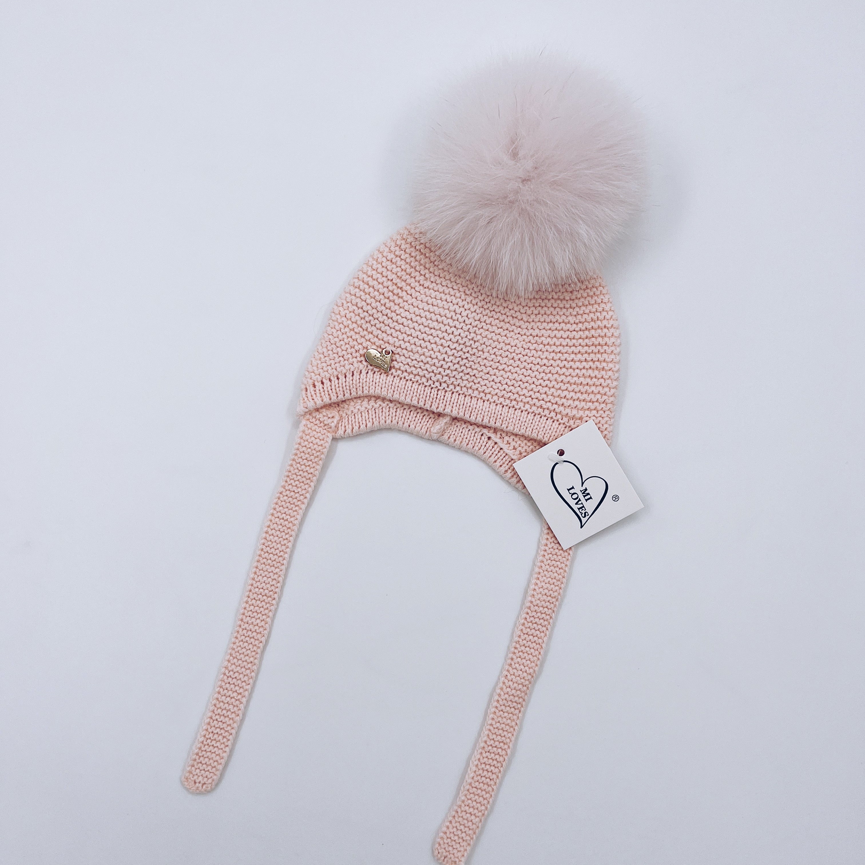 MI LOVES SIGNATURE Luxurious knitted Pompom hat with Fox fur pompom(ALL COLOURS)