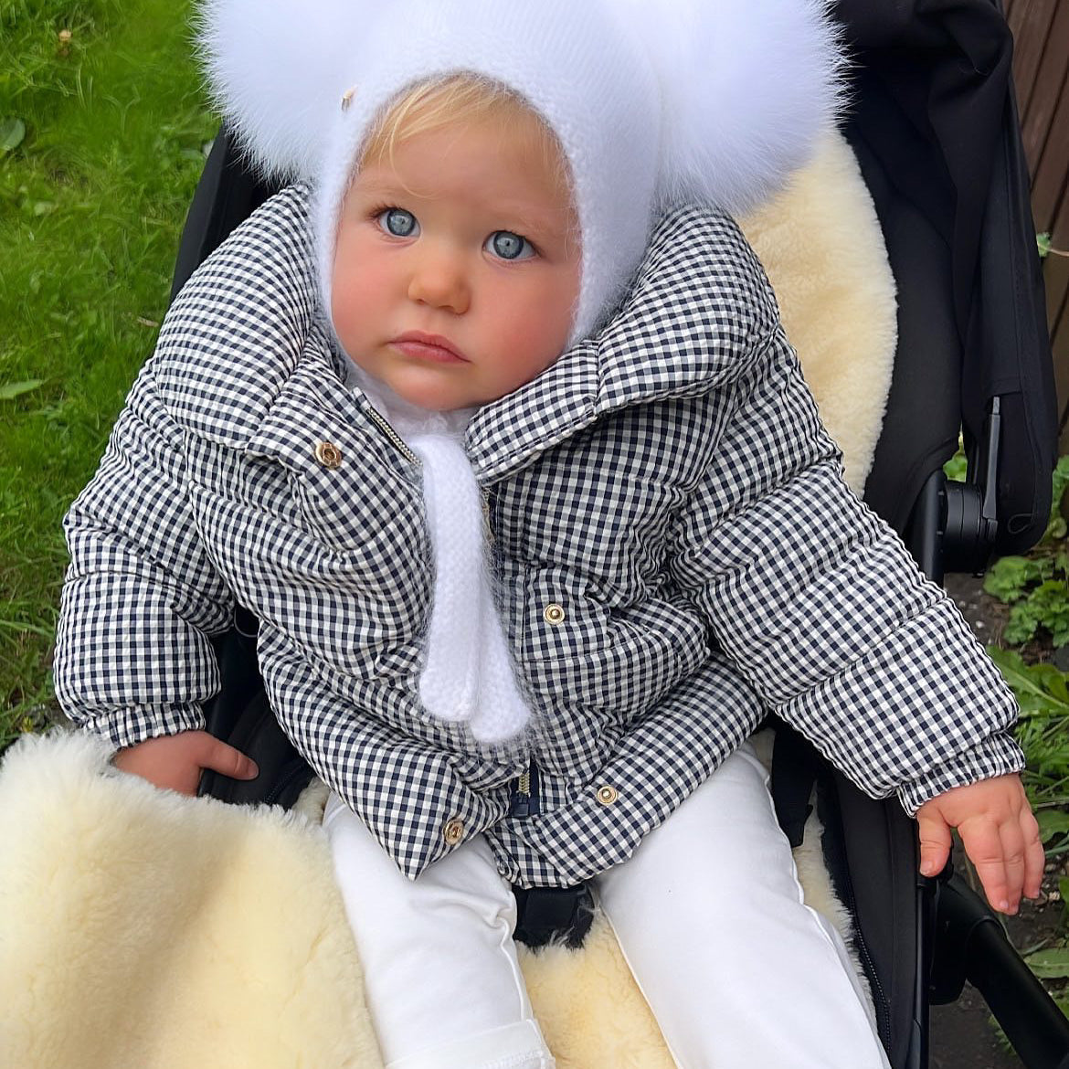 MI LOVES SIGNATURE Little Bear Angora Double pompom hat(ALL COLOURS)