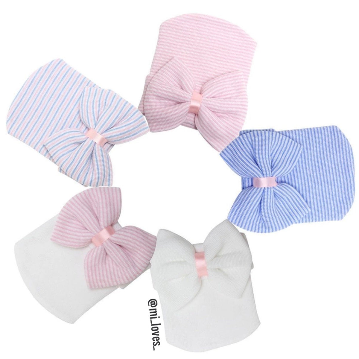 Baby hospital hat with bow – MI LOVES