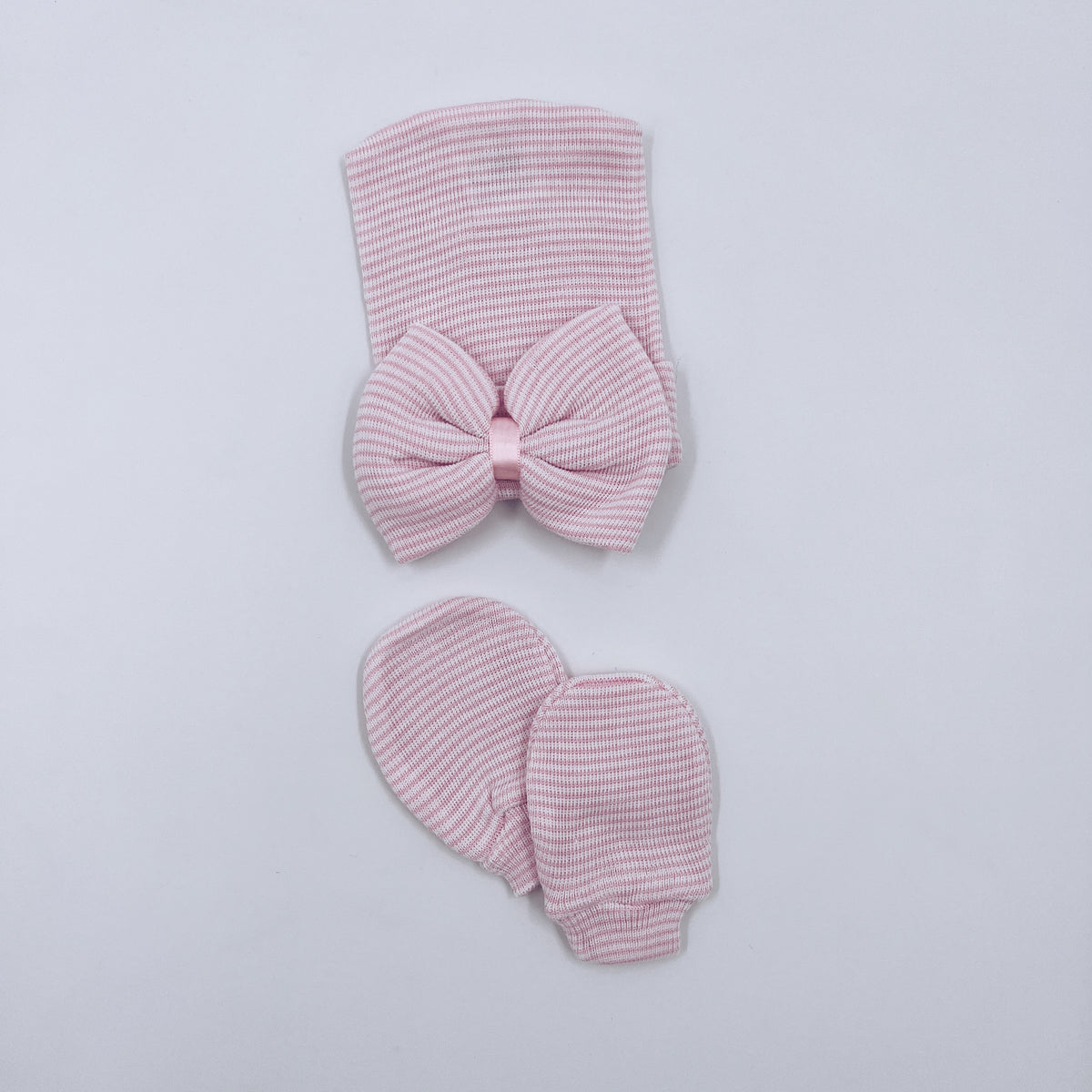 Baby Hospital Hat and Mittens set.