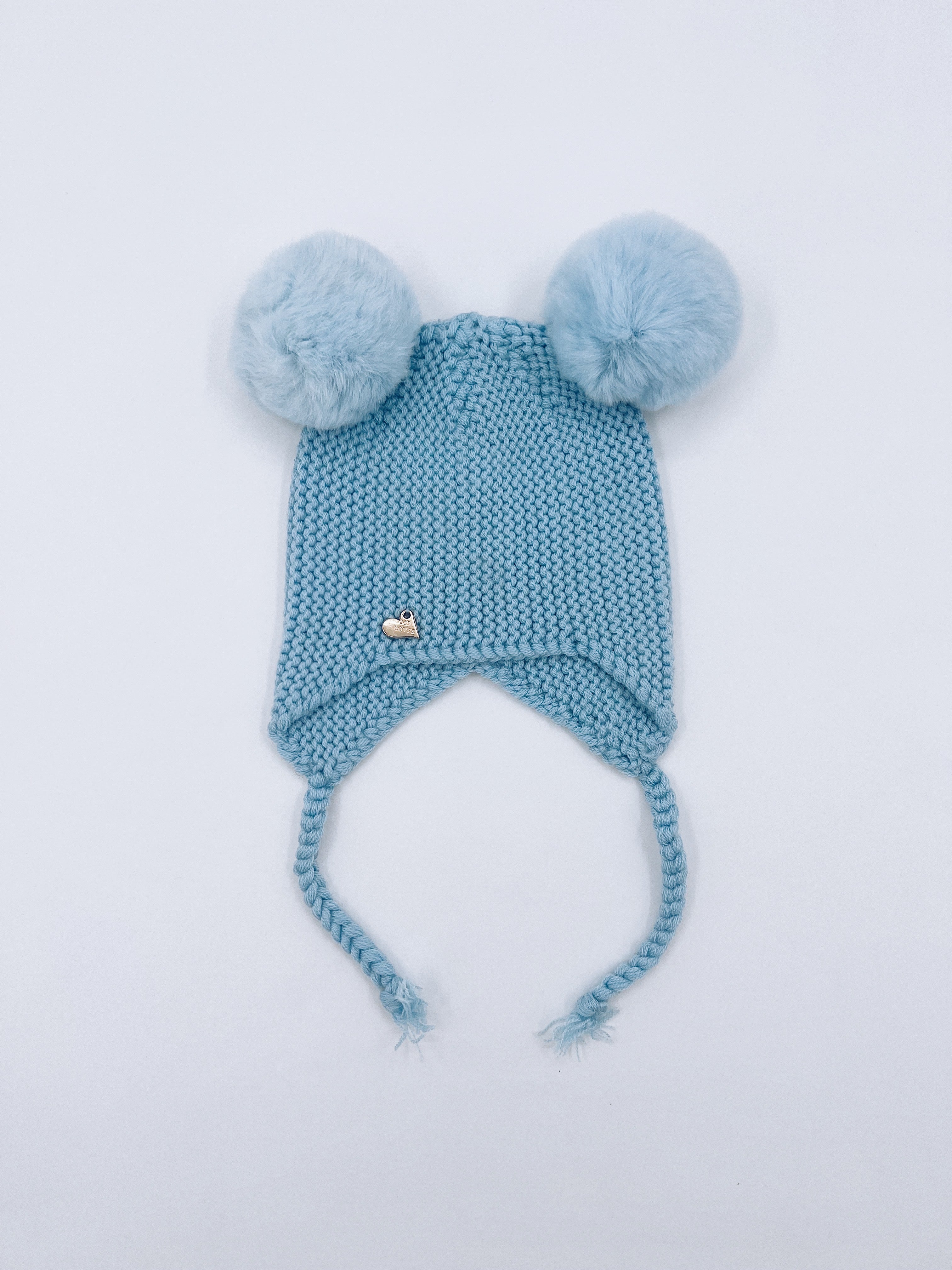 Beautiful Merino Wool Baby Pompom hat,
