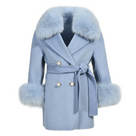 MI LOVES SIGNATURE Kids Cashmere Jacket with Luxurious Fox fur Collar and Cuffs.