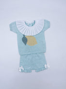 MI LOVES Lemon Fine Knit Summer set with ruffle neck details