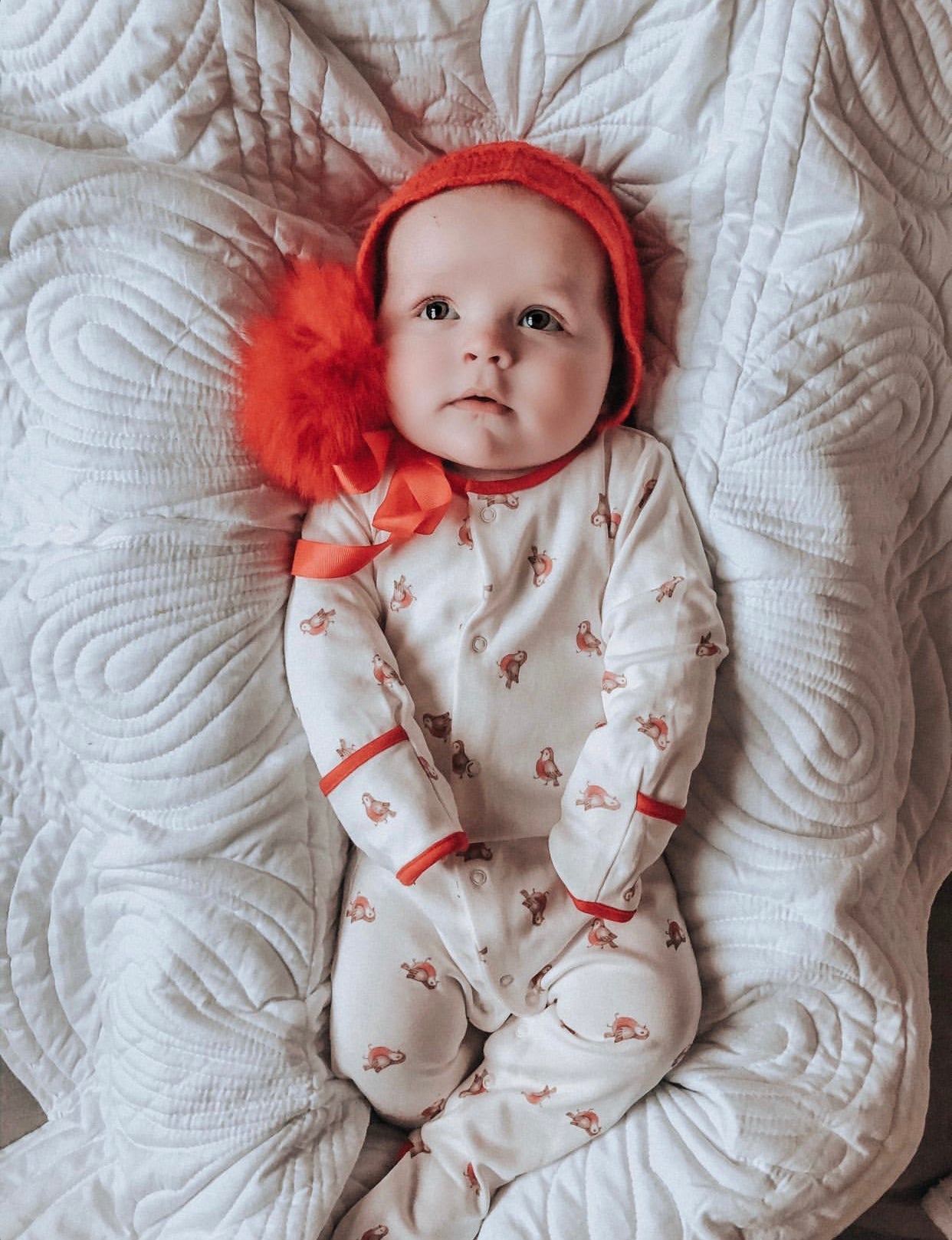 MI LOVES SIGNATURE LUXURIOUS ANGORA BONNETS WITH FOX FUR POMPOM