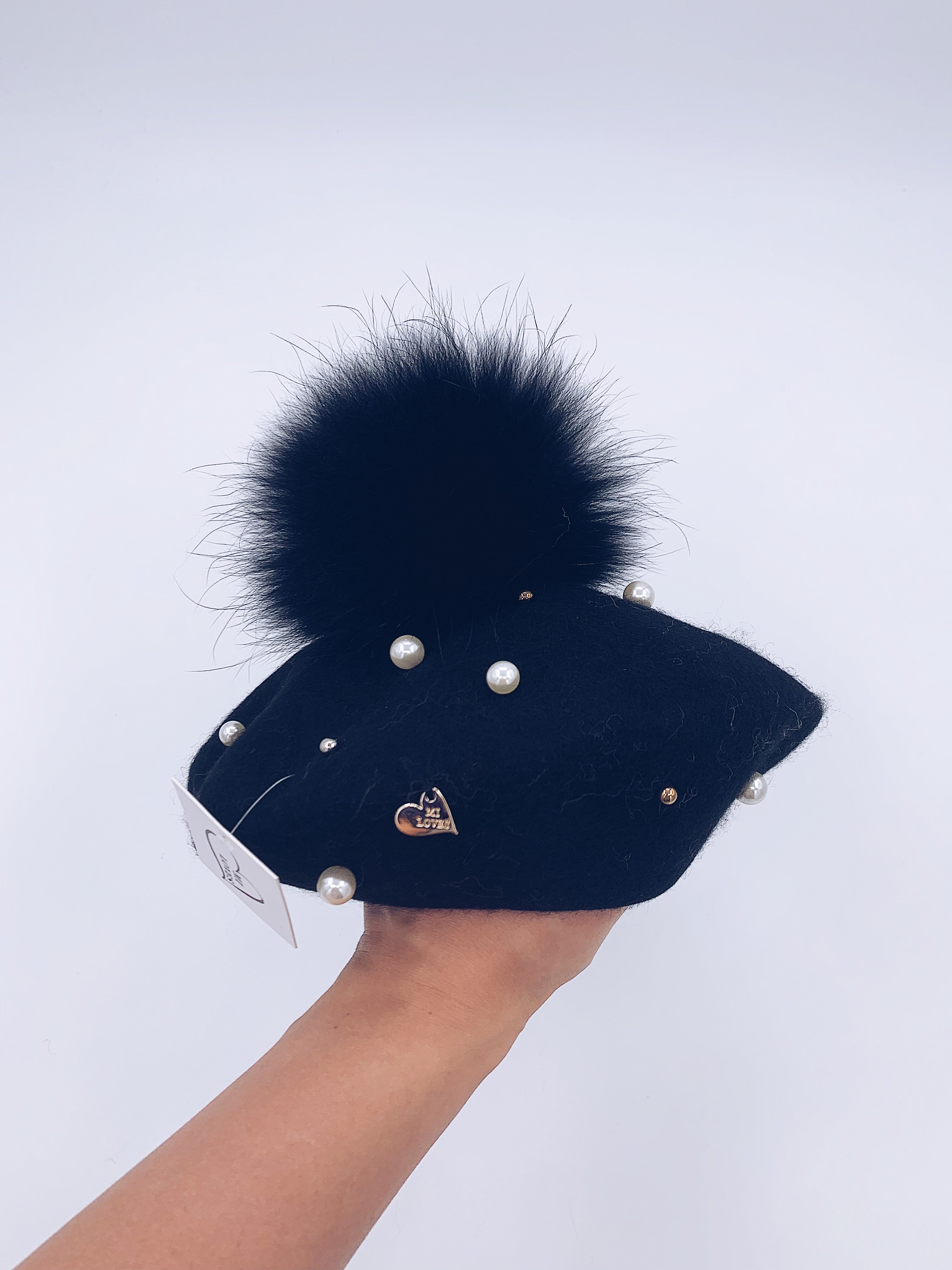 Big kids/Adults Pearl beret with pompom