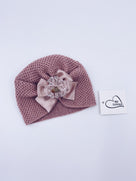 MI LOVEE SIGNATURE Luxurious knitted Turban hat with lace detail.