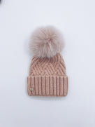 MI LOVES SIGNATURE Angora baby hat with Fox FUR pompom