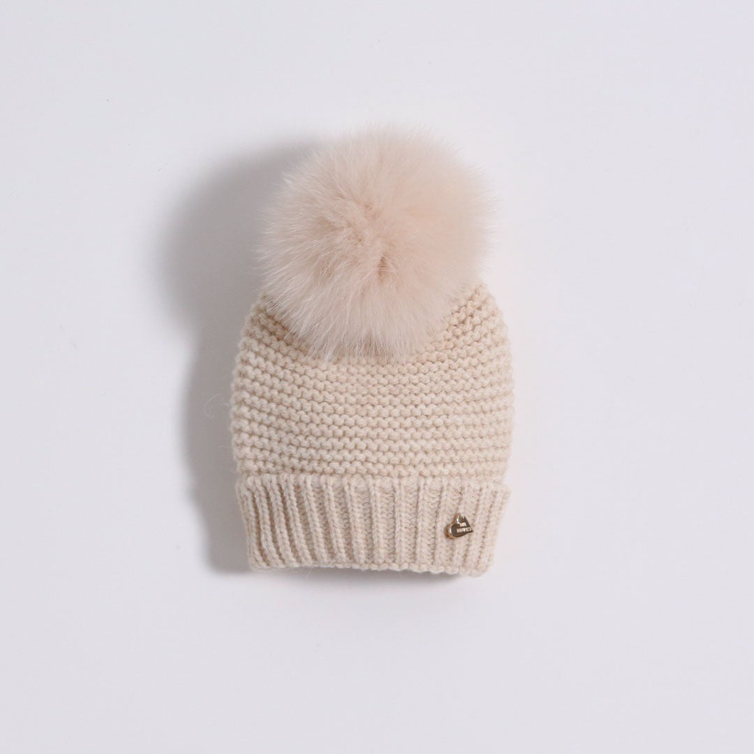MI LOVES SIGNATURE Knitted POMPOM HAT(ALL COLOURS)