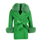 MI LOVES SIGNATURE Kids Cashmere Jacket with Luxurious Fox fur Collar and Cuffs.