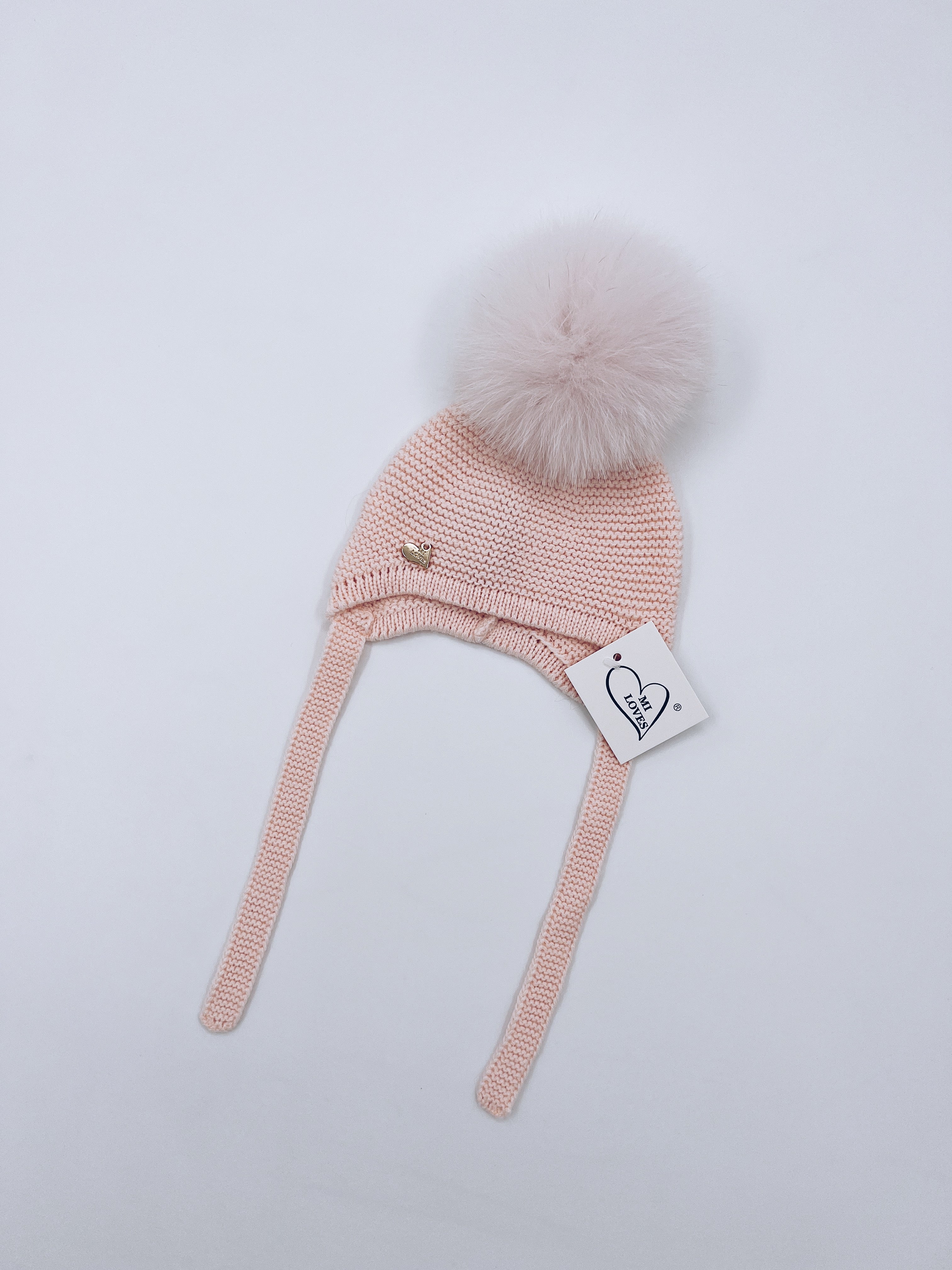 MI LOVES SIGNATURE Luxurious knitted Pompom hat with Fox fur pompom(ALL COLOURS)