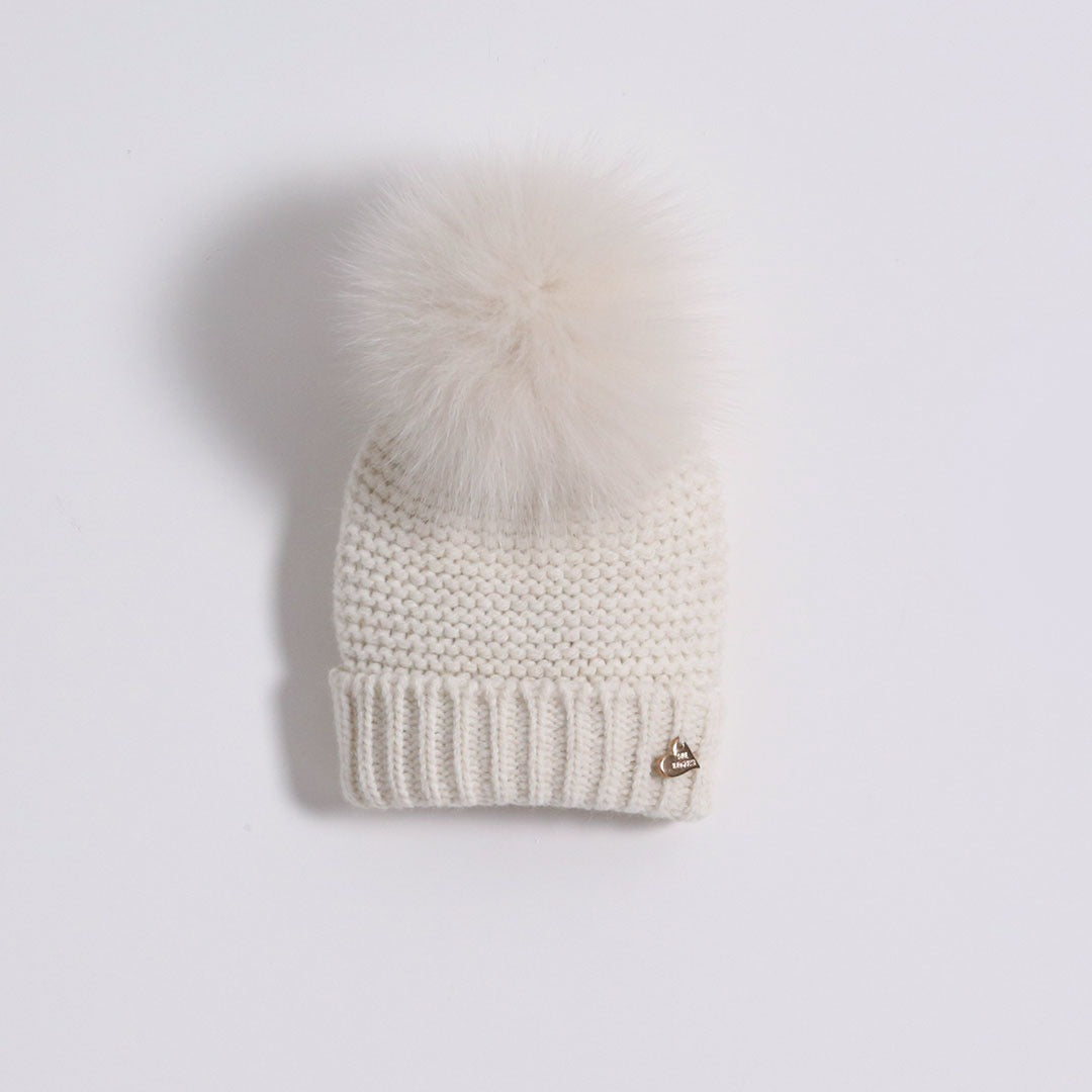 MI LOVES SIGNATURE Knitted POMPOM HAT(ALL COLOURS)