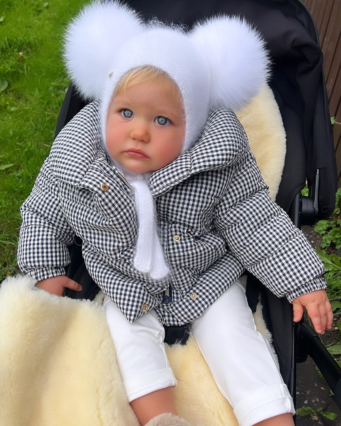 MI LOVES SIGNATURE Little Bear Angora Double pompom hat(ALL COLOURS)