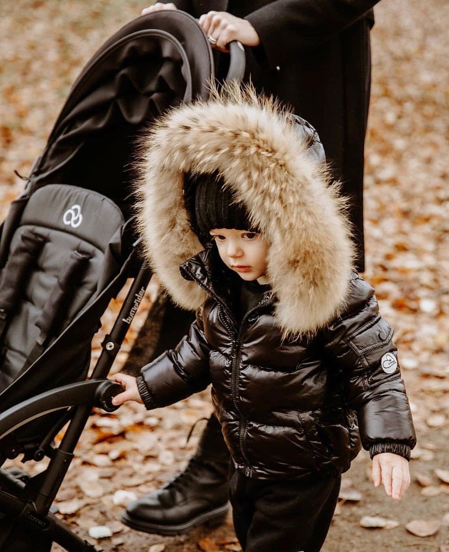 MI LOVES SIGNATURE Luxurious Racoon fur trim puff jacket