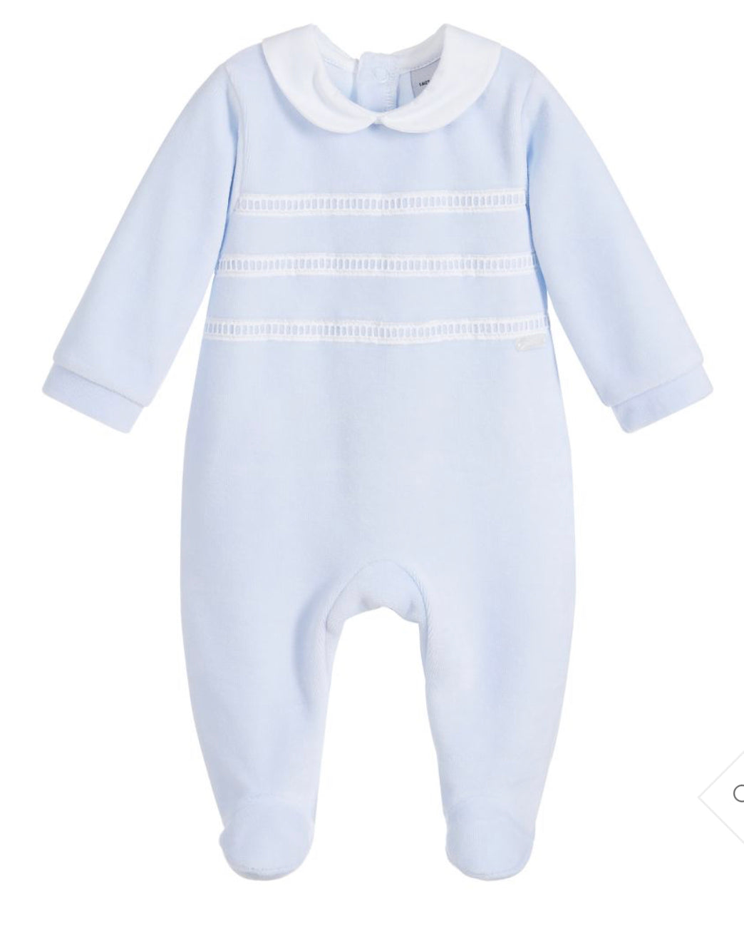 Babidu Velure  Babygrow with Peter Pen collar.