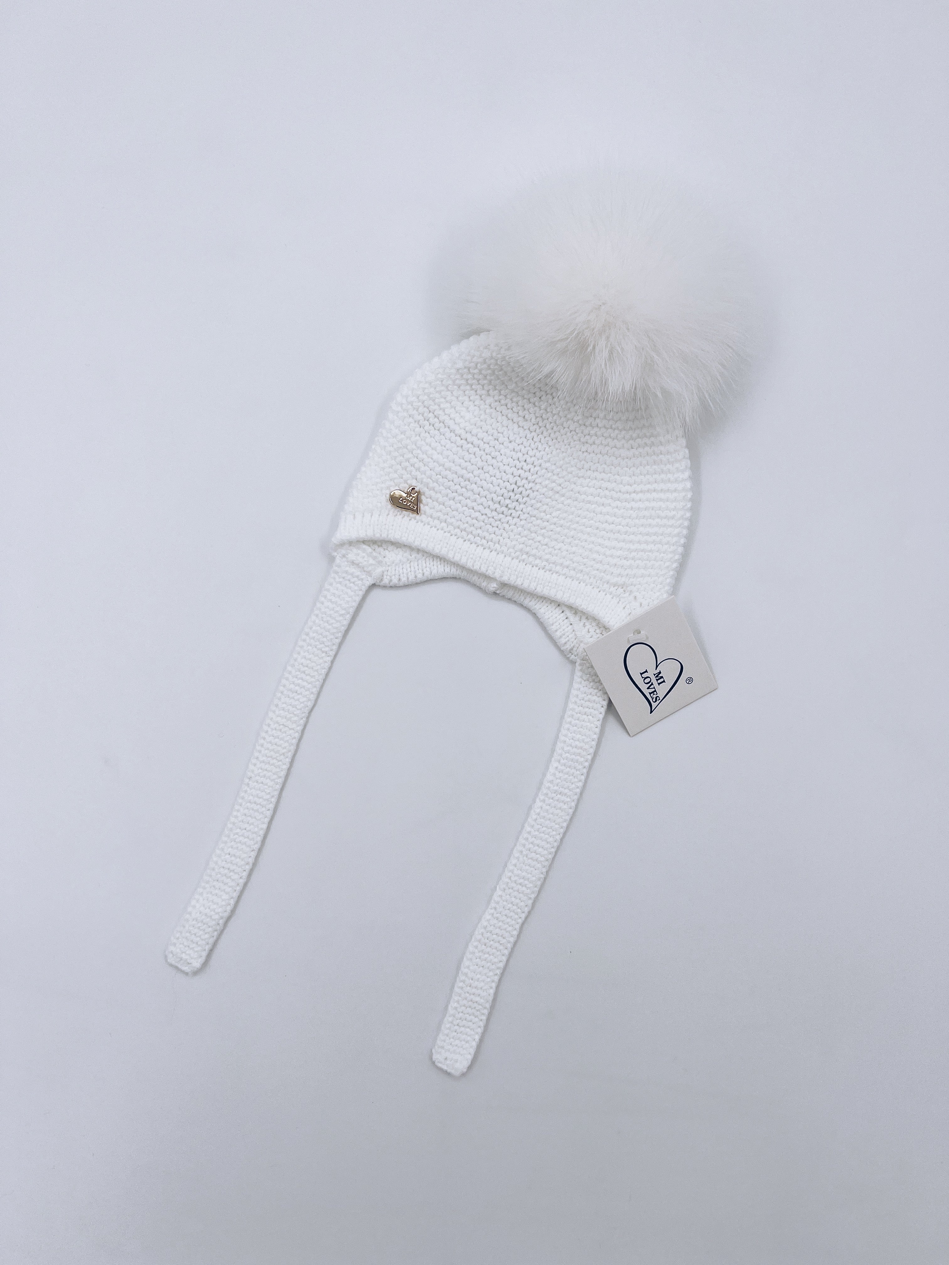 MI LOVES SIGNATURE Luxurious knitted Pompom hat with Fox fur pompom(ALL COLOURS)