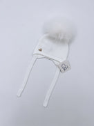 MI LOVES SIGNATURE Luxurious knitted Pompom hat with Fox fur pompom(ALL COLOURS)