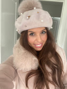 Big kids/Adults Pearl beret with pompom
