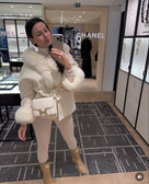 PRE ORDER(Delivery in 2-3 weeks)MI LOVES SIGNATURE Luxurious Anna cashmere Adult coat with Fox fur trim and cuffs.
