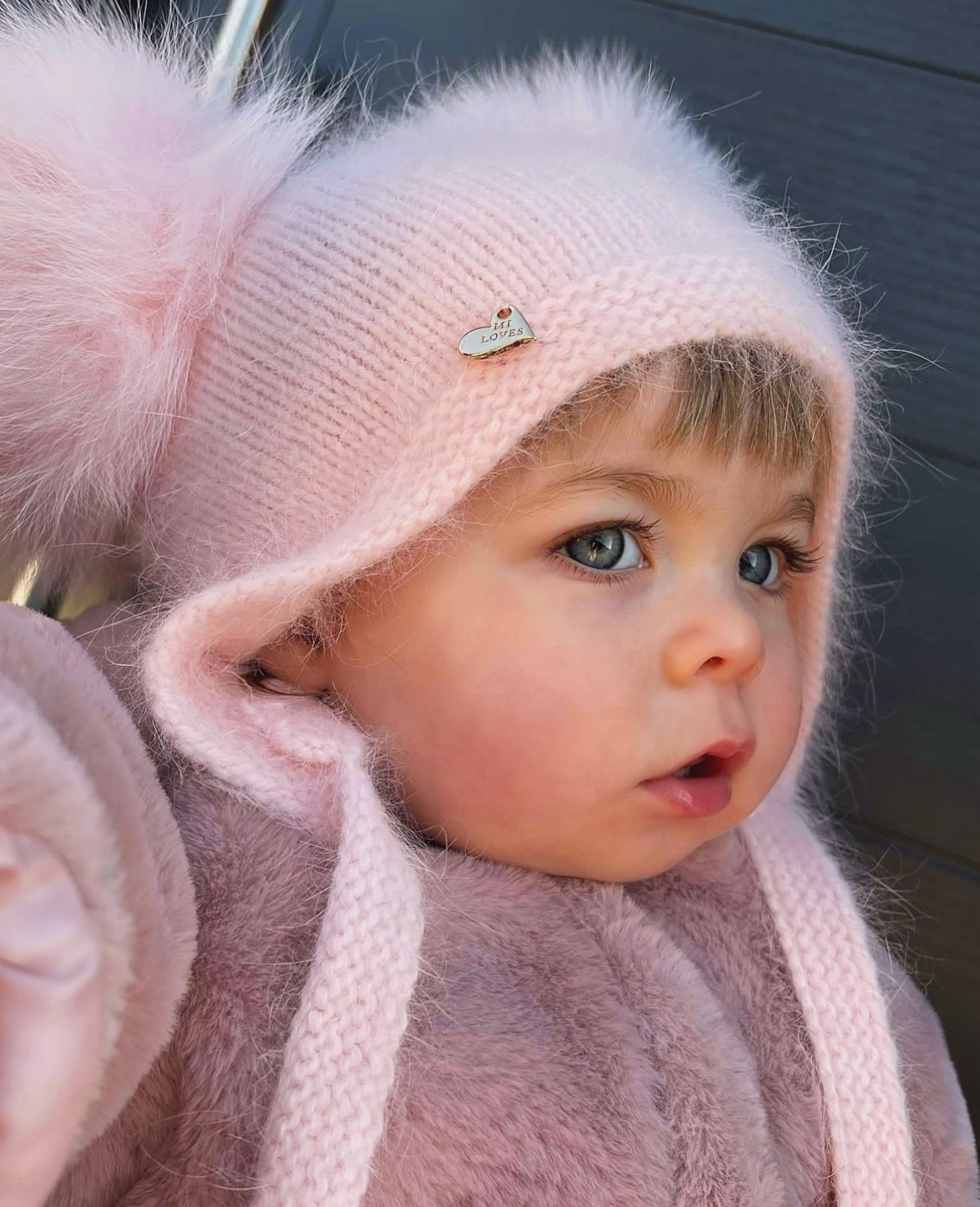 MI LOVES SIGNATURE Little Bear Angora Double pompom hat(ALL COLOURS)