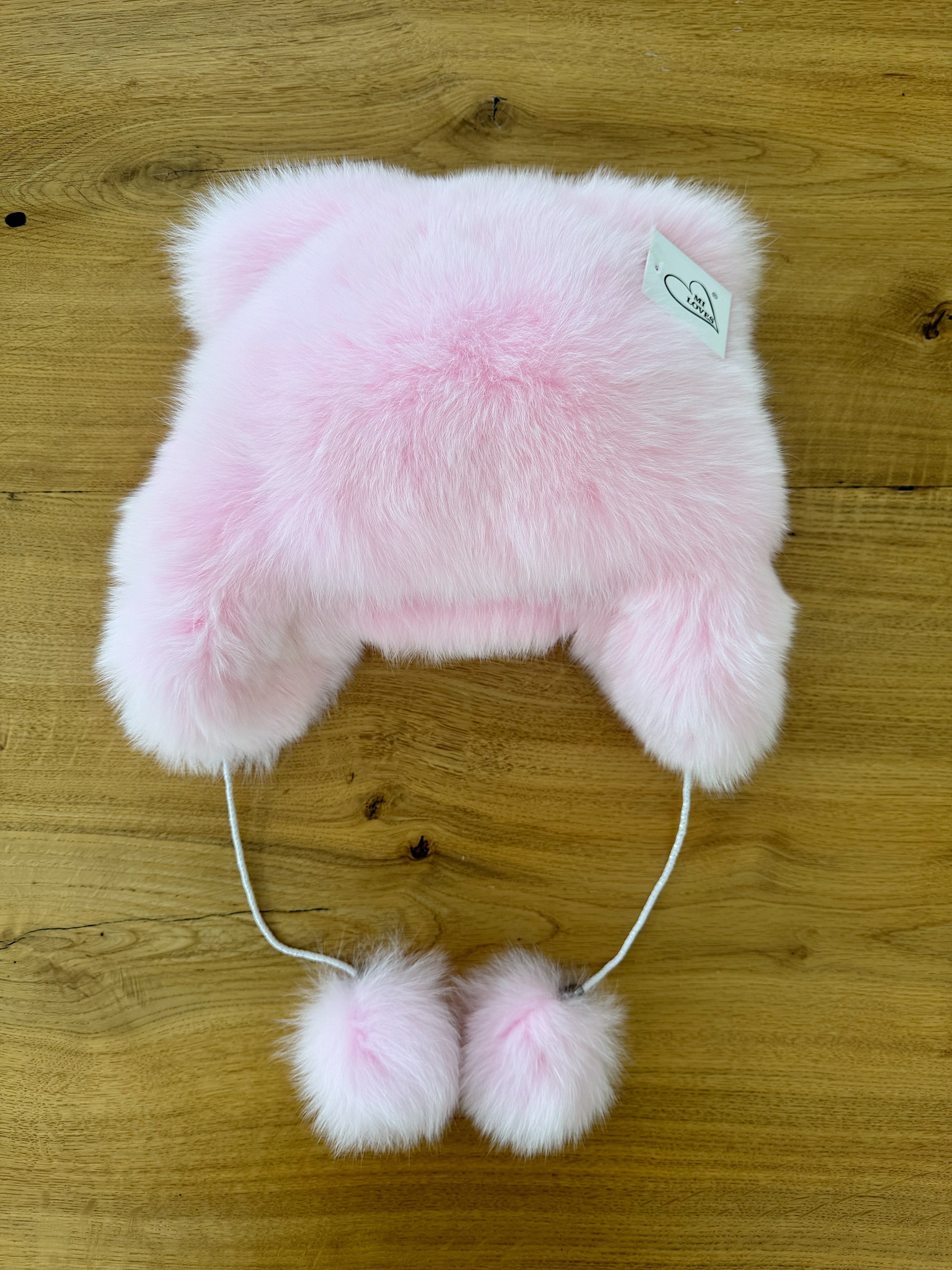 Kids Fox fur KITTY hat.