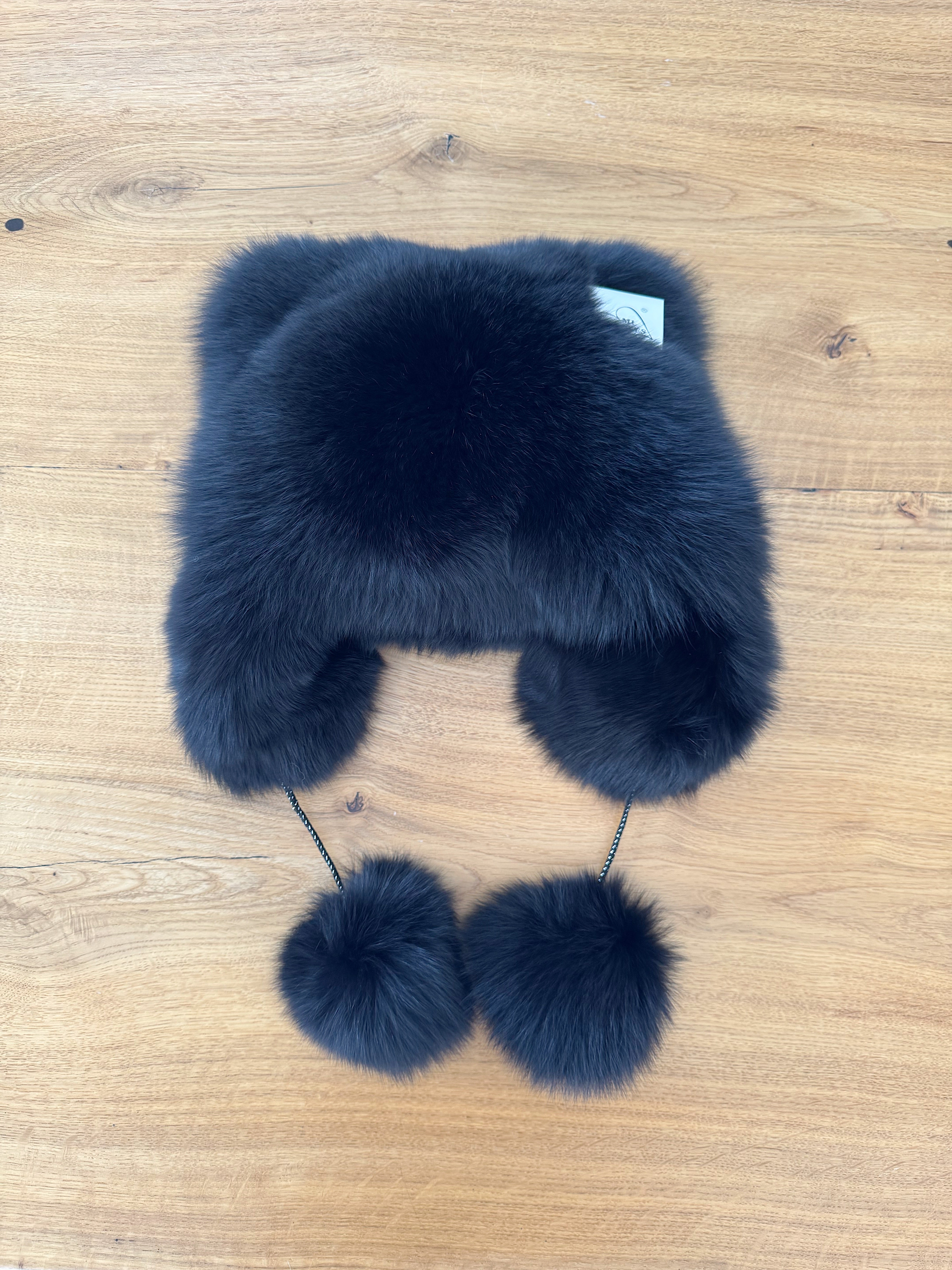 Kids Fox fur KITTY hat.