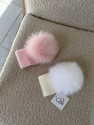 MI LOVES SIGNATURE Angora&nbsp; pompom Headband.