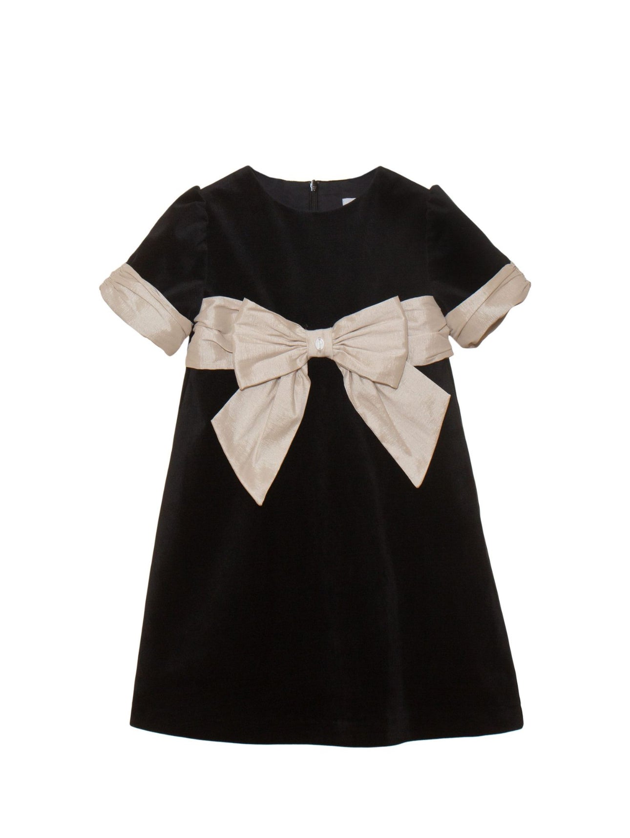 Beautiful Black velvet dress with gold bow details MI LOVES Beautiful Black velvet dress with gold bow details MI LOVES