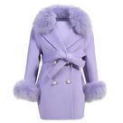 MI LOVES SIGNATURE Kids Cashmere Jacket with Luxurious Fox fur Collar and Cuffs.