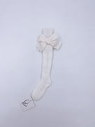 Beautiful high knee Knitted socks with Luxurious velvet bows(7051)