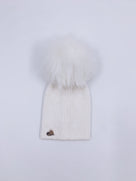 MI LOVES SIGNATURE Angora Adult/Big kids hat with Synthetic fur pompom