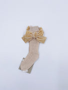 Beautiful knitted socks with Luxurious velvet bows