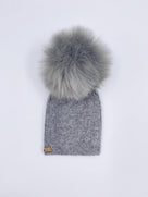 MI LOVES SIGNATURE Angora baby hat with Synthetic fur pompom