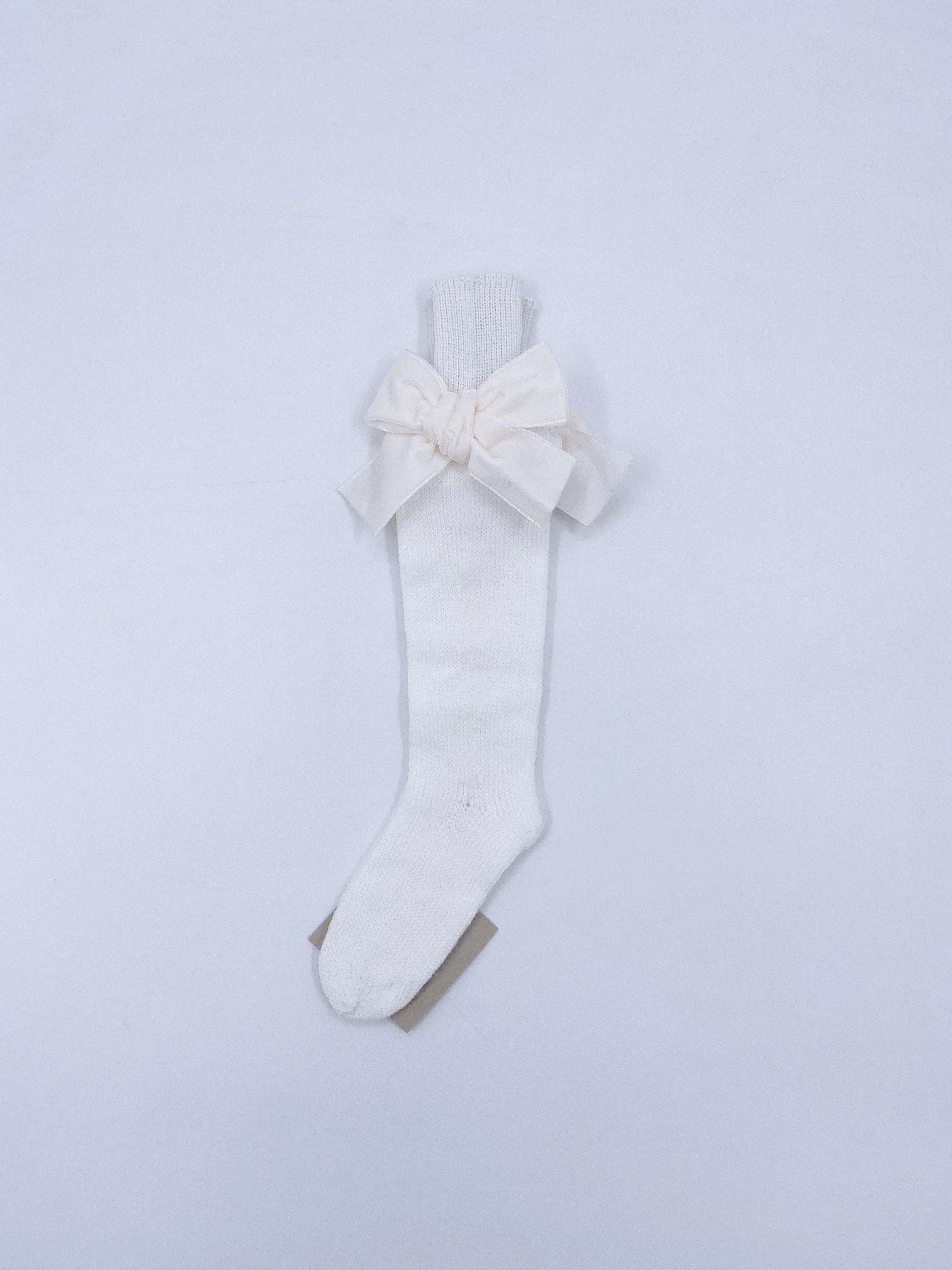 Beautiful high knee Knitted socks with Luxurious velvet bows(7009)