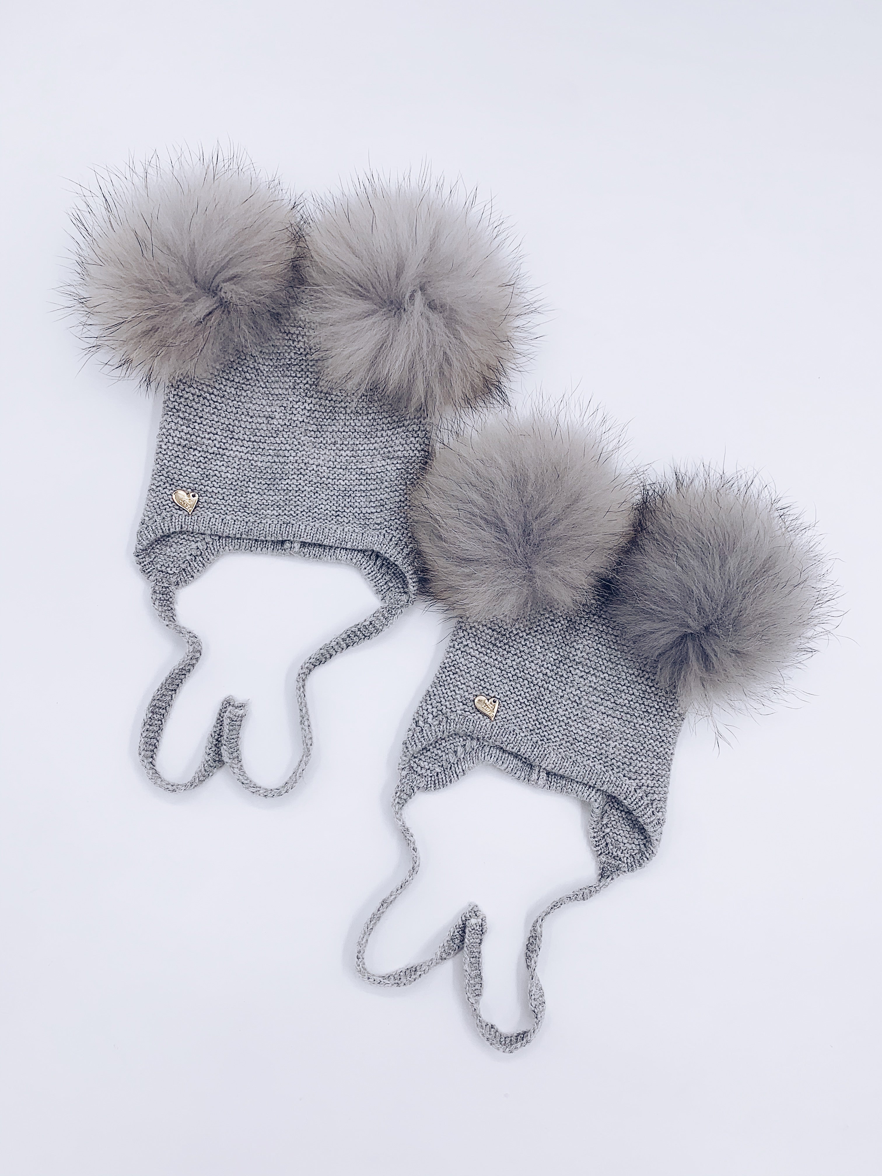 NEW MI LOVES Signature Cashmere Double pompom hat