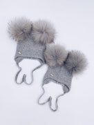 NEW MI LOVES Signature Cashmere Double pompom hat