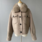 PRE ORDER (delivery in 2 weeks)MI LOVES SIGNATURE ELITE Collection Adult cashmere jacket with Fox fur trim