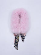 MI LOVES Signature Luxurious Fox fur collar with beautiful silk scarf.