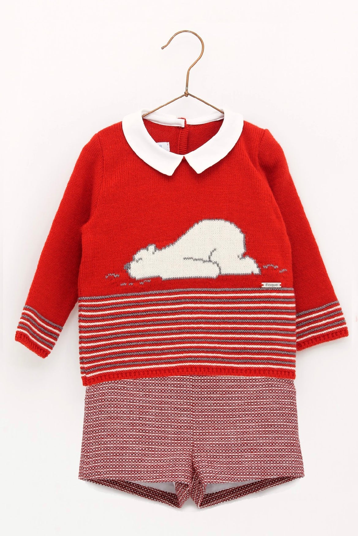 Beautiful Foque Red/Grey Polar Bear piece shorts set – MI LOVES