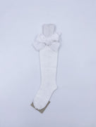Beautiful high knee Knitted socks with Luxurious velvet bows(7009)