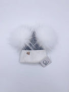 NEW!!MI LOVES Signature Angora Double pompom hat.