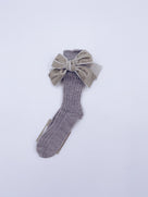 Beautiful knitted socks with Luxurious velvet bows