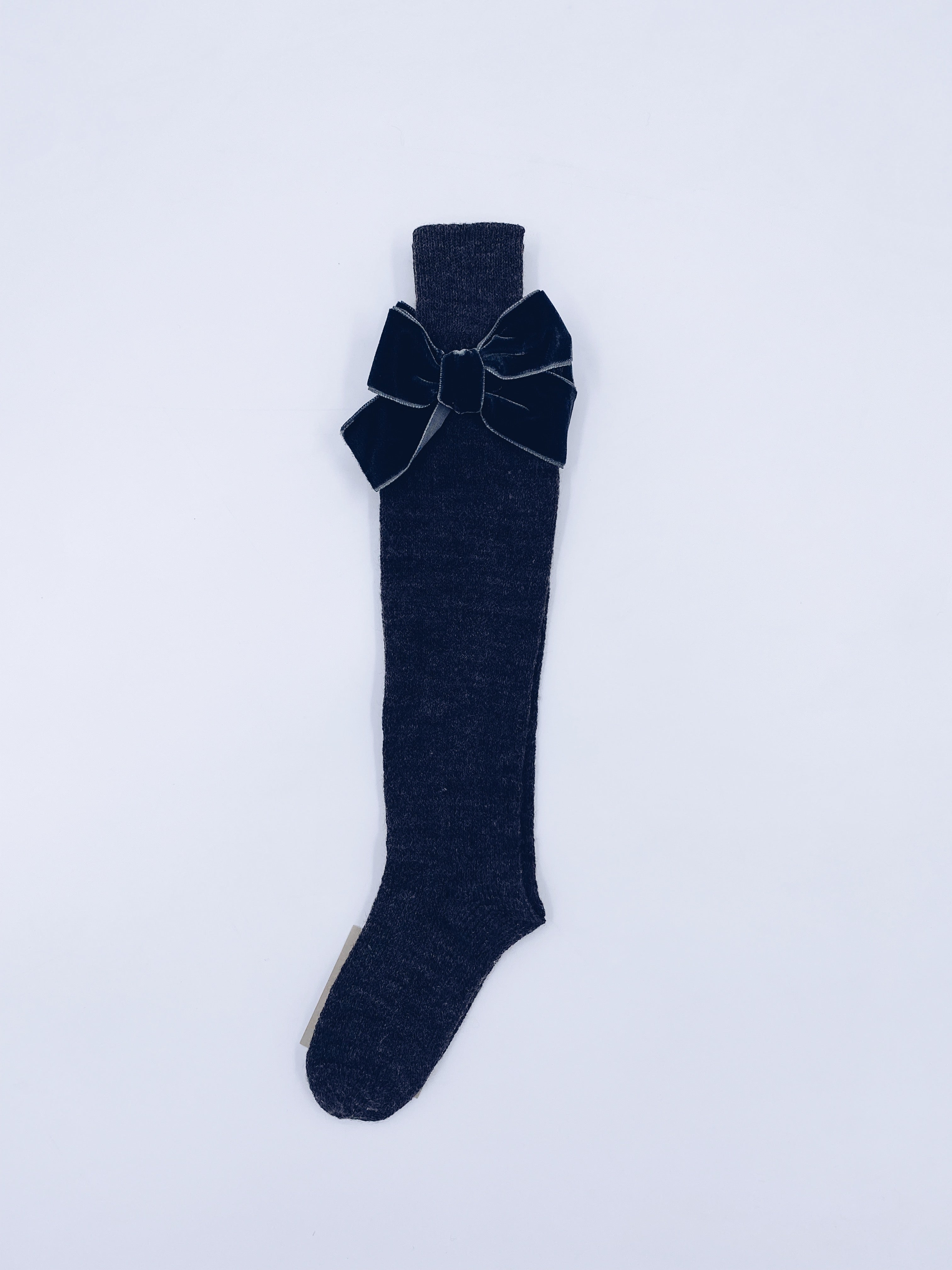 Beautiful high knee Knitted socks with Luxurious velvet bows(7009)