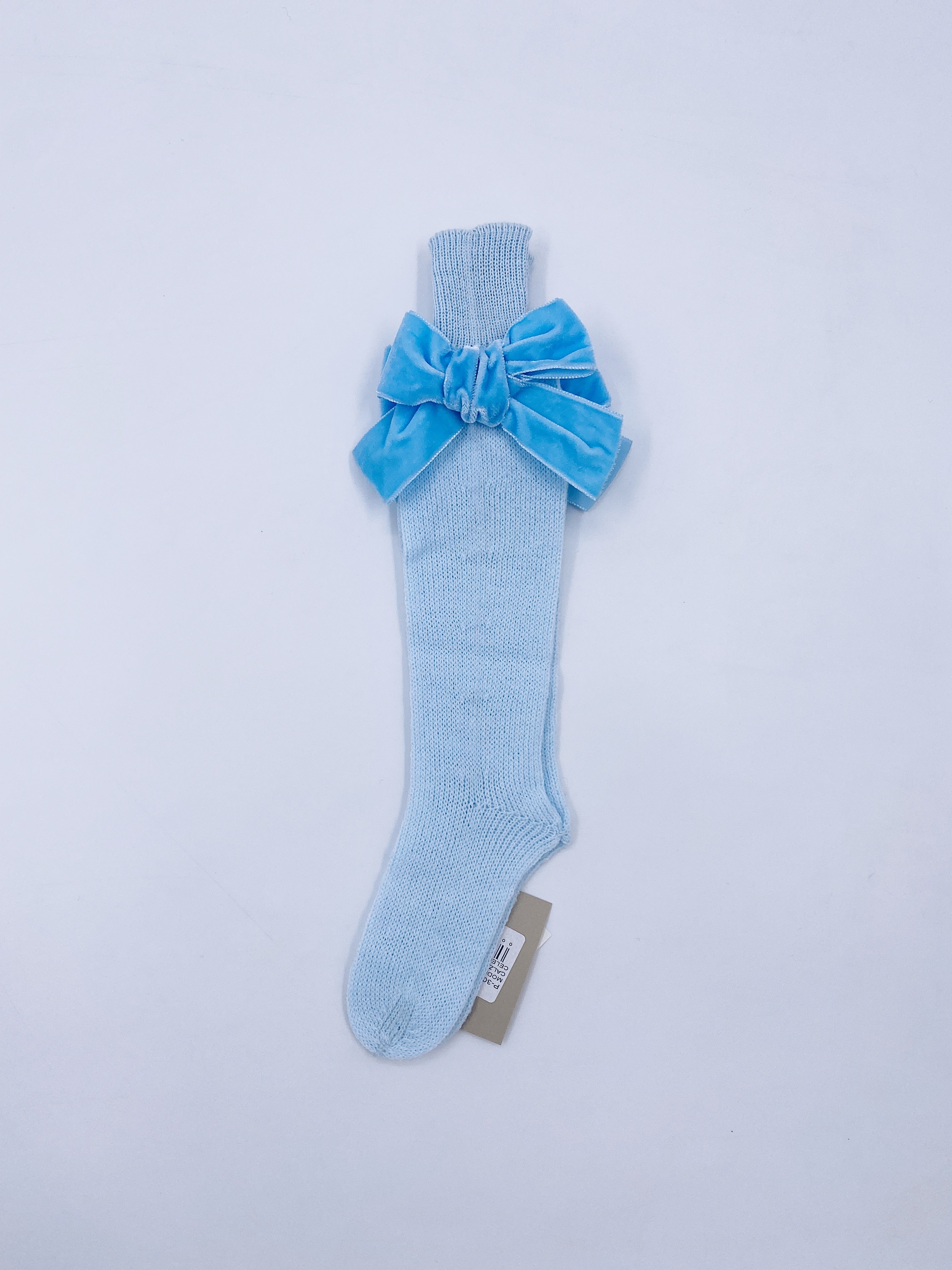 Beautiful high knee Knitted socks with Luxurious velvet bows(7009)