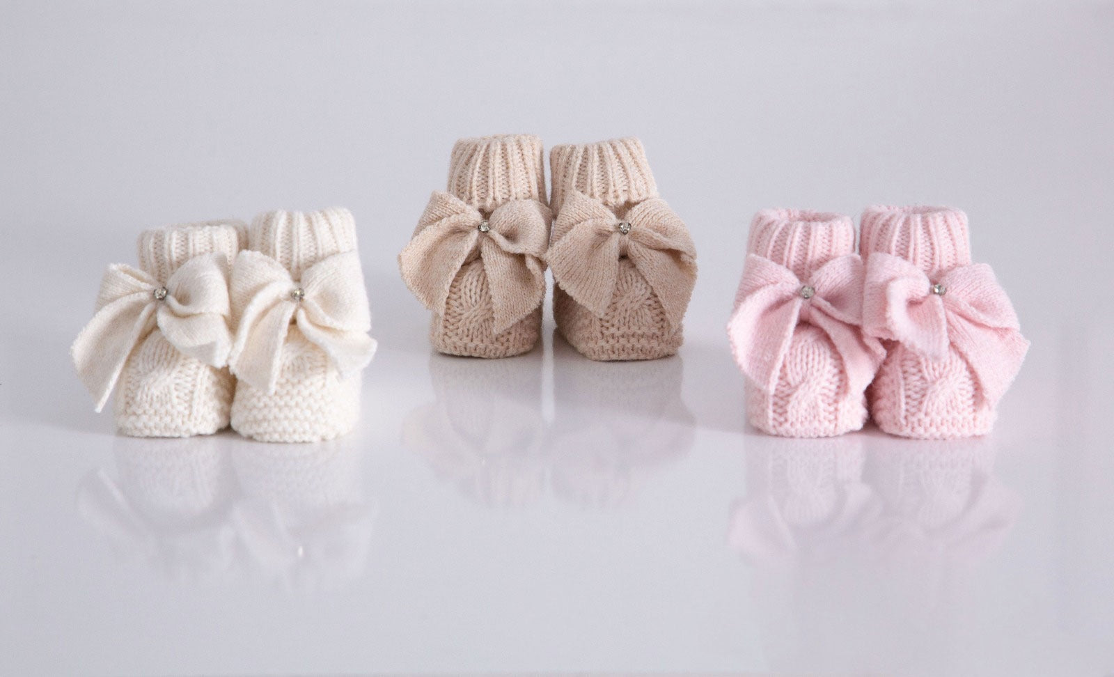 MI LOVES SIGNATURE Knitted Bow BOOTIE(ALL COLOURS)