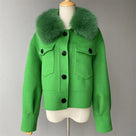 PRE ORDER (delivery in 2 weeks)MI LOVES SIGNATURE ELITE Collection Adult cashmere jacket with Fox fur trim