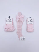 MI LOVES SIGNATURE Luxurious tights with 2 small velvet bows .