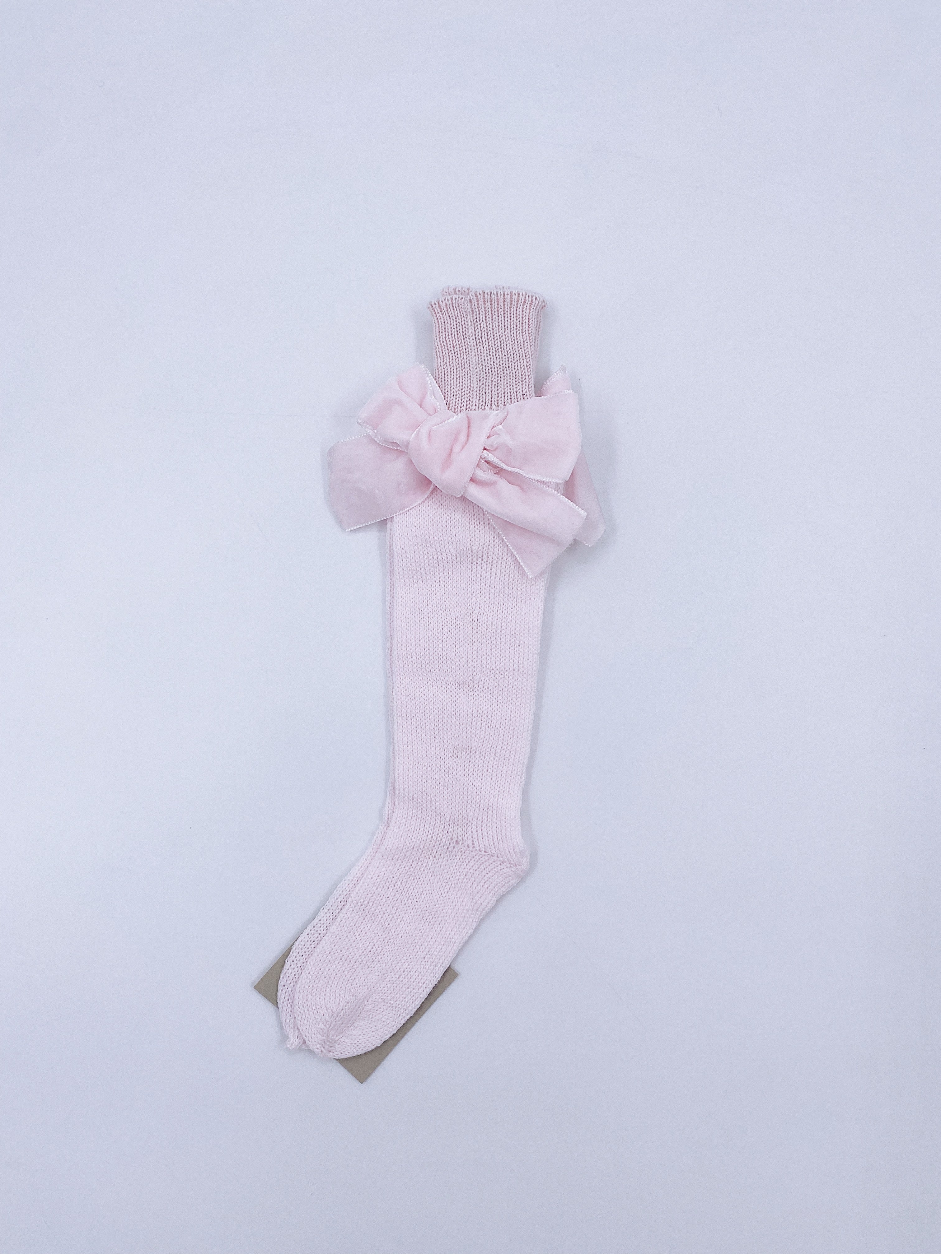 Beautiful high knee Knitted socks with Luxurious velvet bows(7009)