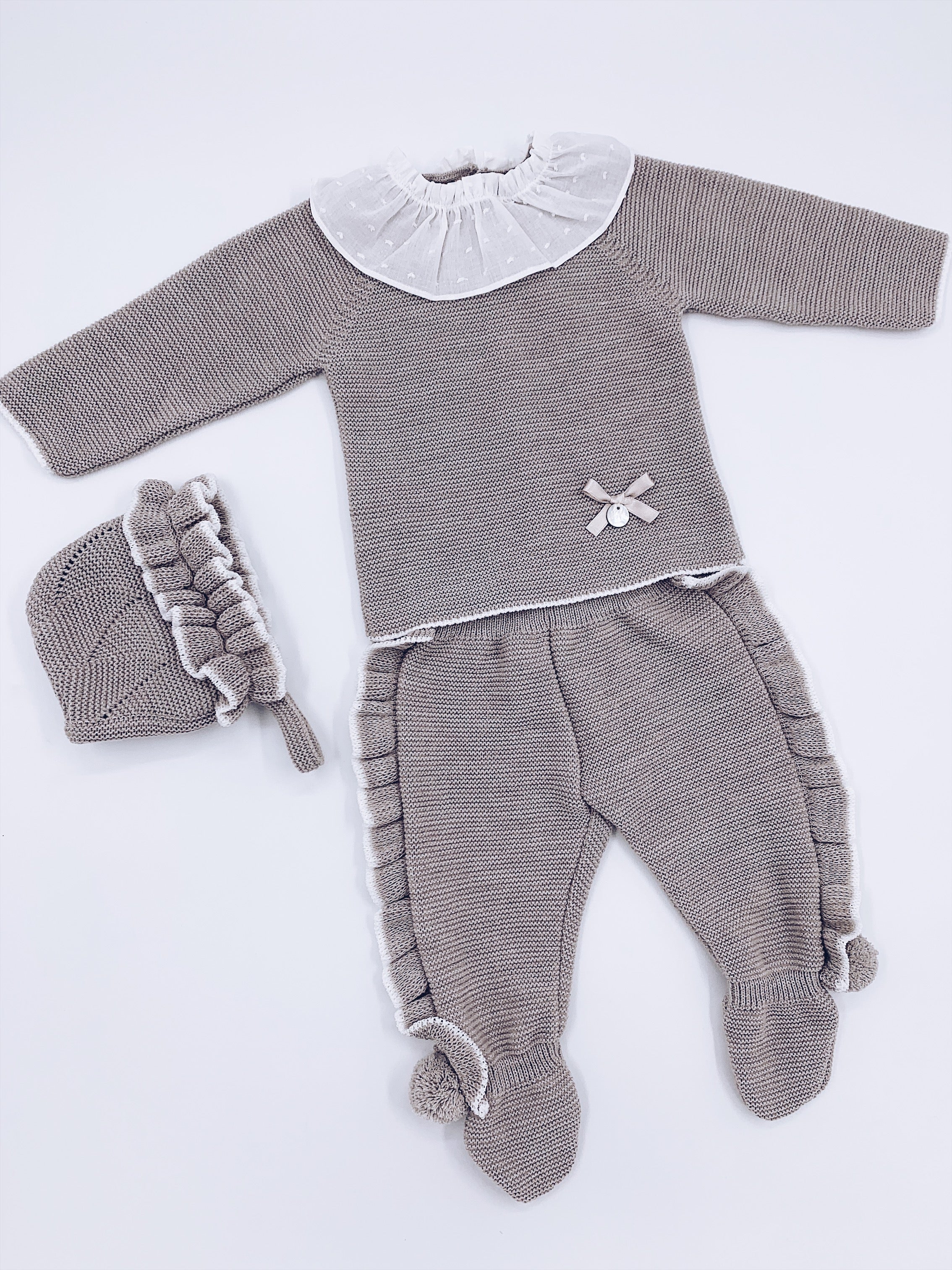 Rochy baby knitted 2 piece sets with ruffle details
