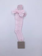 Beautiful Knitted High Knee Socks With Velvet Bows